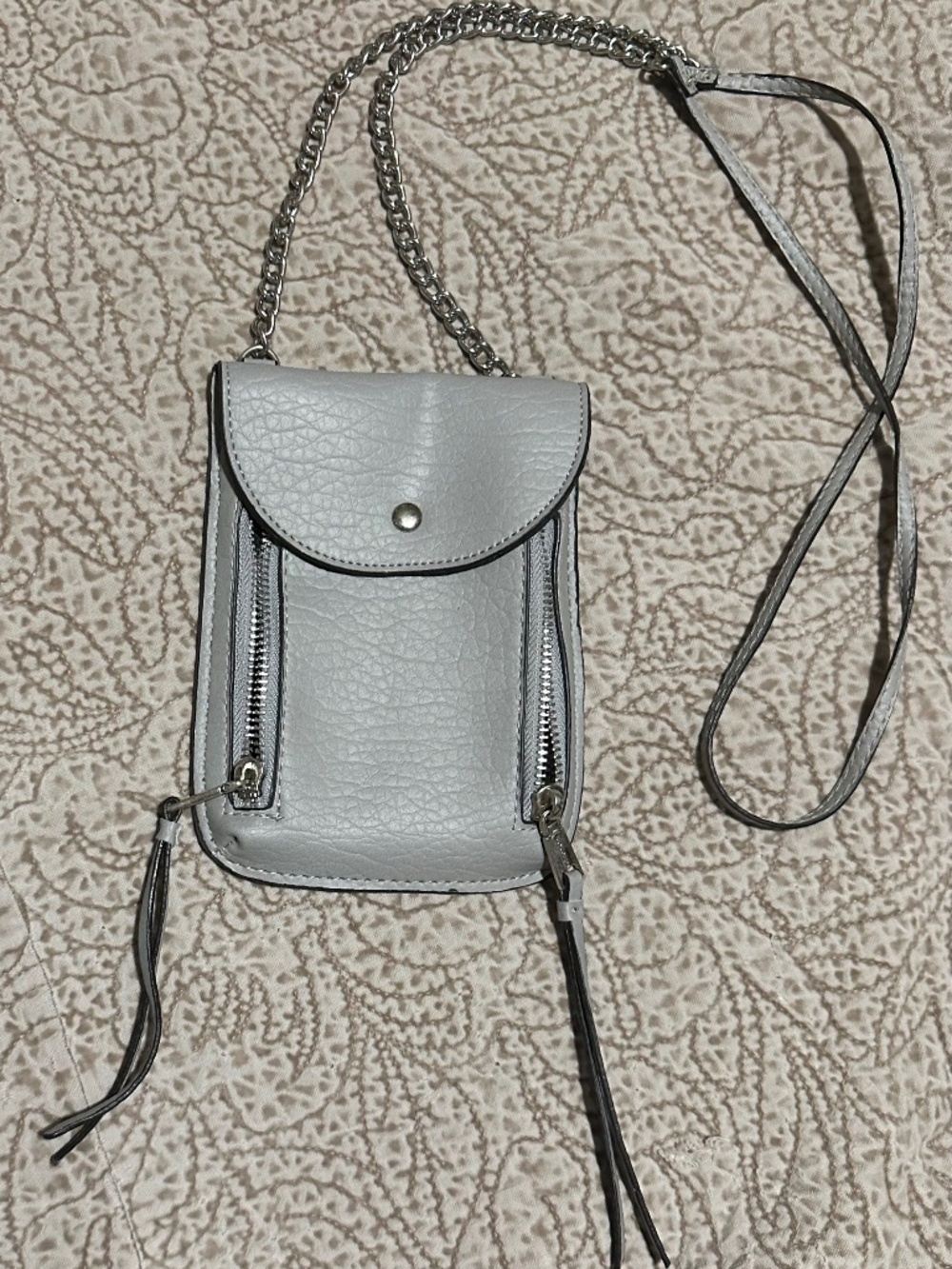 Gray Leather Handbag